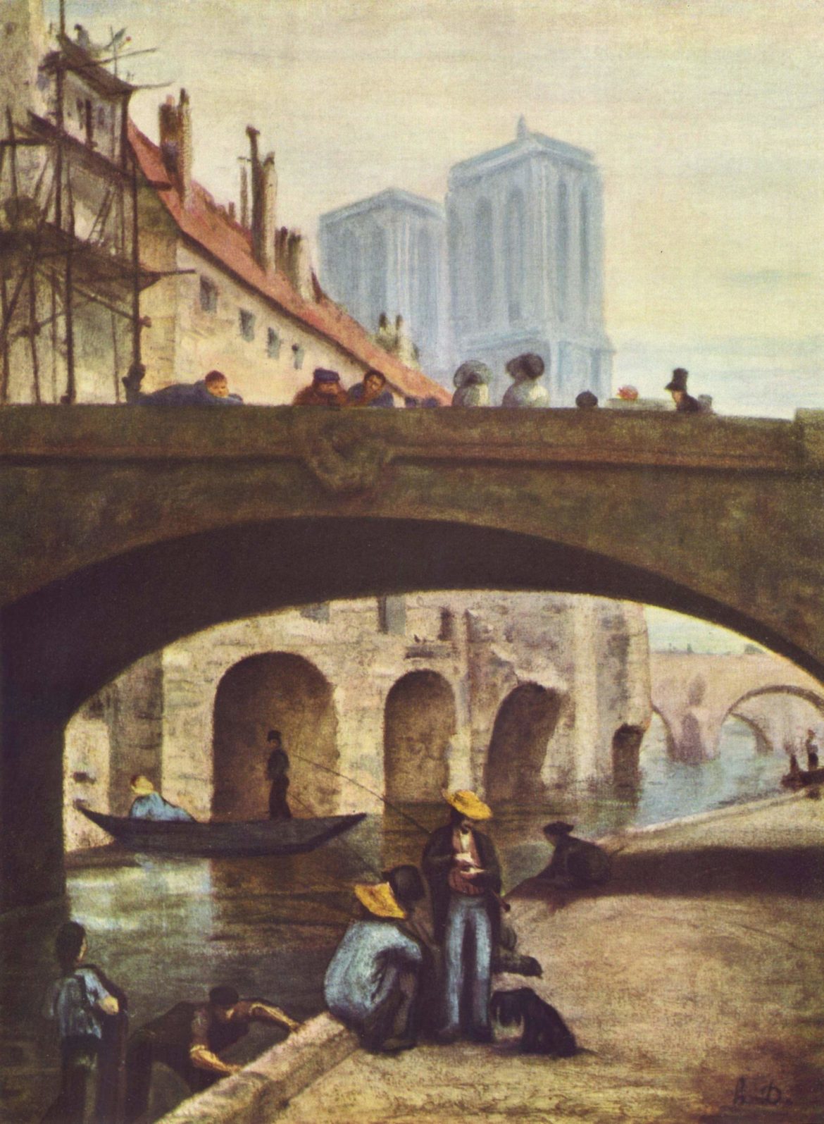 Honoré Daumier's 1834 painting of the Notre Dame cathedral.